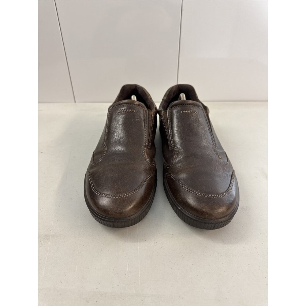 ECCO Brown Leather Slide On Casual Shoes Size EUR 47 US 13 - Picture 2 of 8